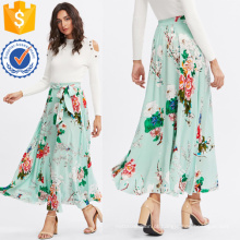 Self Belted Floral Skirt Fabricação Atacado Moda Feminina Vestuário (TA3086S)